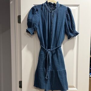 GAP Navy Puff Sleeve Mini Dress